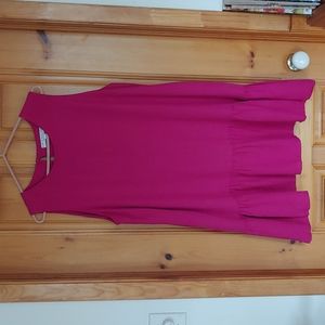 Oversize fuschia sleeveless dress with smock skirt size 16